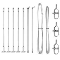 VidaXL Afrasteringspaal 7 pcs zilver staal - thumbnail