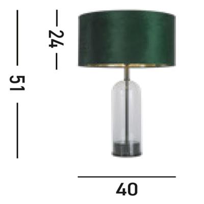 Searchlight Unieke tafellampOxford met groene kap - EU81711GR