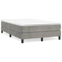 Boxspring met matras fluweel lichtgrijs 120x190 cm - thumbnail