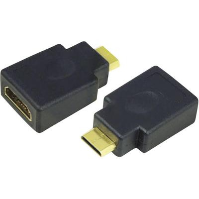 LogiLink AH0009 HDMI Adapter [1x HDMI-stekker C mini - 1x HDMI-bus] Zwart Vergulde steekcontacten 0 mm