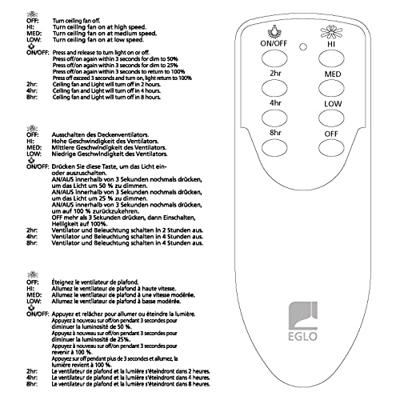 Eglo Remote control voor plafondventilator - 35064 - thumbnail