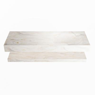 MONDIAZ ALAN-DLUX 130cm planchet Ostra. Vrijhangende wastafel CLOUD rechts zonder kraangat, kleur Ostra. MONDIAZ ALAN-DLUX 130cm planchet Ostra. Vrijhangende wastafel CLOUD rechts zonder kraangat, kleur Ostra.