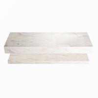 MONDIAZ ALAN-DLUX 130cm planchet Ostra. Vrijhangende wastafel CLOUD rechts zonder kraangat, kleur Ostra. - thumbnail