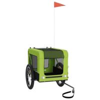 Hondenfietstrailer oxford stof en ijzer groen en zwart - thumbnail