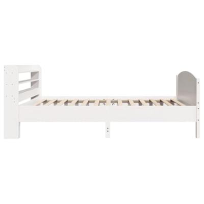 Bedframe zonder matras massief grenenhout wit 90x200 cm