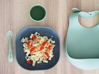 Serviesset 4 items silicone BEABA blauw - thumbnail