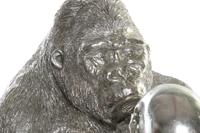 Decoratieve figuren DKD Home Decor Zilverkleurig Koloniaal Gorilla 38,5 x 33 x 43,5 cm - thumbnail