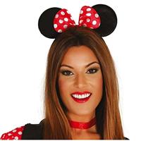 Haarband Mini Mouse met rode strik - thumbnail