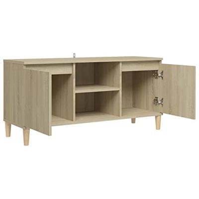 Tv-meubel met houten poten 103,5x35x50 cm sonoma eikenkleurig