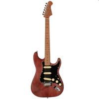 Fazley Outlaw Series Sheriff Plus SSS Brown elektrische gitaar met gigbag - thumbnail