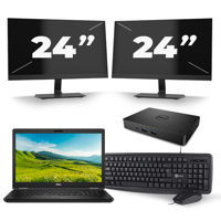 Dell Latitude 5580 - Intel Core i5-6e Generatie - 15 inch - 8GB RAM - 256GB SSD - Windows 11 + 2x 24 inch Monitor - thumbnail