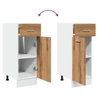 Onderkast met lade 30x46x81,5 cm bewerkt hout artisanaal eiken - thumbnail