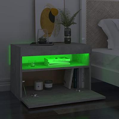 Nachtkastjes 2 st met LED-verlichting 60x35x40 cm betongrijs