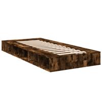 Bedframe bewerkt hout gerookt eikenkleurig 90x190 cm - thumbnail