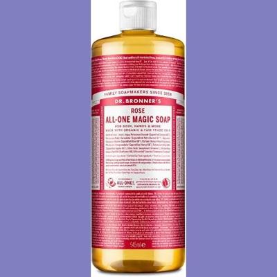 Dr. Bronner's Vloeibare zeep - pure castile - roos - 945 ml