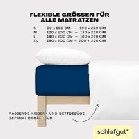 Schlafgut Schlafgut EASY Jersey Elasthan Hoeslaken S - 90x190 - 100x220 570 Blue Deep - thumbnail