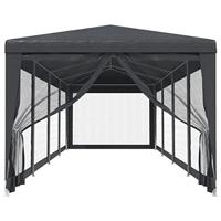 VidaXL Partytent met 10 mesh zijwanden 3x12 m hdpe antracietkleurig - thumbnail