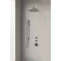 Thermostatisch Inbouwdoucheset Brauer Brushed 30 cm Hoofddouche Wandarm Staafhanddouche op Glijstang Geborsteld Nikkel Brauer - thumbnail
