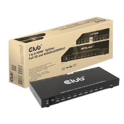 CLUB3D 1 to 8 HDMI Splitter Full 3D and 4K60Hz(600MHz) - thumbnail