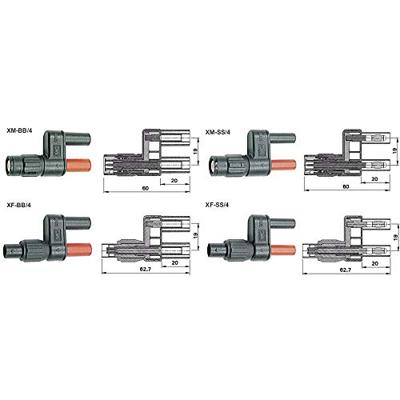 Staeubli XM-BB/4 meetadapter BNC-stekker - bus 4 mm beveiligd tegen aanraking zwart, rood