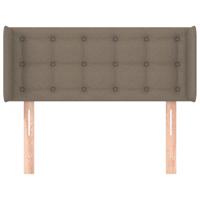 Hoofdbord met randen 103x16x118/128 cm stof taupe - thumbnail