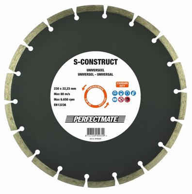 Perfectmate S-Construct diamantzaagblad 150mm asgat 22.23mm | 1 stuk - EPU0604