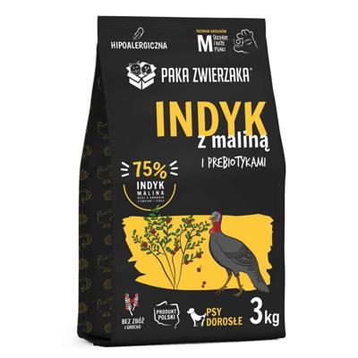 PAKA ZWIERZAKA Turkey with raspberry M - droog hondenvoer - 3kg