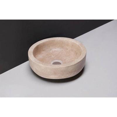 Forzalaqua Verona Xs waskom 30x30x10cm Rond Natuursteen Travertin gezoet 100365