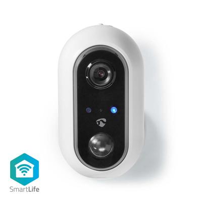 SmartLife Camera voor Buiten | Wi-Fi | Full HD 1080p | IP65 | Maximale levensduur batterij: 4 maand(en) | Cloud / MicroSD | 5 VDC | Met bewegingssensor | Nachtzicht | Android & iOS | Wit