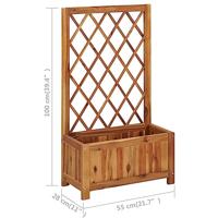 VidaXL Plantenbak verhoogd met latwerk massief acaciahout - thumbnail
