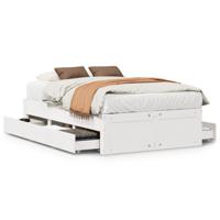 Bedframe zonder matras met lades grenenhout wit 135x190 cm - thumbnail