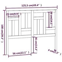 Hoofdbord 125,5x4x100 cm massief grenenhout grijs - thumbnail