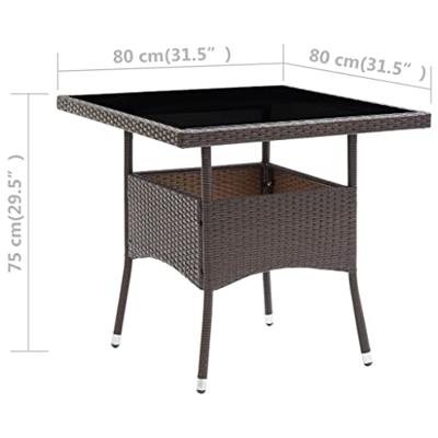 Tuintafel poly rattan bruin Tuintafel poly rattan bruin