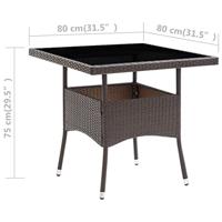 Tuintafel poly rattan bruin - thumbnail