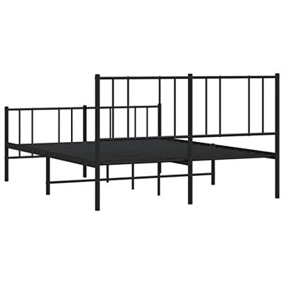 Bedframe met hoofd- en voeteneinde metaal zwart 120x200 cm