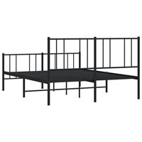 Bedframe met hoofd- en voeteneinde metaal zwart 120x200 cm - thumbnail