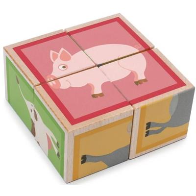 Scratch blokkenpuzzel Boerderijdieren junior 9 cm hout 4 delig Scratch blokkenpuzzel Boerderijdieren junior 9 cm hout 4 delig