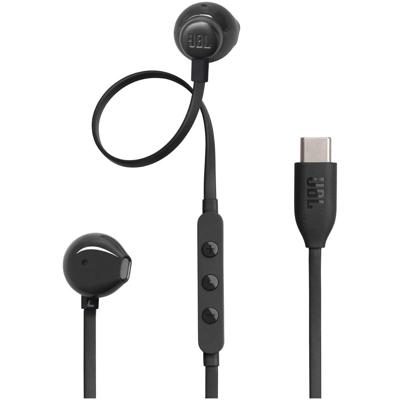 JBL Tune 305 C Bedraade in-ear oortjes met microfoon, met JBL Pure Bass Sound en een 3-knops afstandsbediening, in het zwart