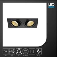 SLV InbouwspotNew Tria 2 LED 2700K zwart met klemveren - 113890 - thumbnail