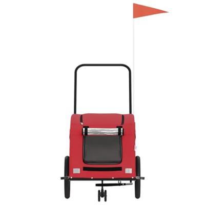 Hondenfietstrailer oxford stof en ijzer rood
