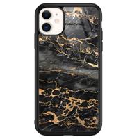 iPhone 11 glazen hardcase - Marmer grijs brons - thumbnail