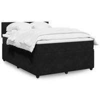 Boxspring met matras fluweel zwart 180x200 cm - thumbnail