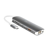 j5create USB C Hub Adapter Multi-Monitor 10-in-1 poort dockingstation 4K HDMI, VGA, Ethernet, USB 3.0, MicroSD, SD, USB-C 3.1 + stroomvoorziening | voor pc, laptop, tablet, displayaansluiting - thumbnail