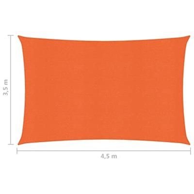 VidaXL Zonnezeil 160 g/m² 3,5x4,5 m hdpe oranje