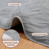 VidaXL Nep schapenvacht tapijt tafalla grijs ø 120 cm polyester - thumbnail
