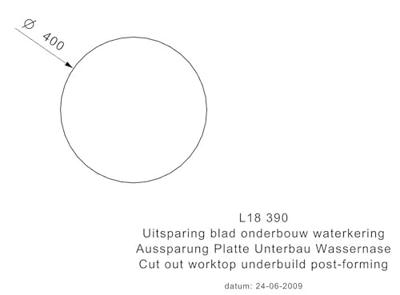 Reginox spoelbak - Comfort - vlak + onderbouw - Ø 39 cm - R26076