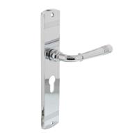 Deurkruk 1705 Emily op langschild profielcilindergat 55mm chroom - thumbnail