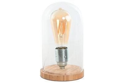 Bureaulamp Home ESPRIT Natuurlijk Bamboe Kristal 50 W 220 V 13 x 13 x 22 cm