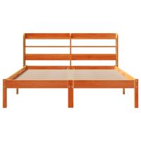 Bedframe met hoofdbord massief grenenhout wasbruin 160x200 cm - thumbnail