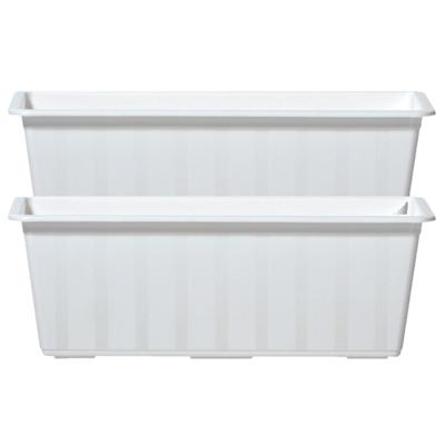 2x Witte kunststof Agro plantenbakken/bloembakken 40 cm - Plantenbakken 2x Witte kunststof Agro plantenbakken/bloembakken 40 cm - Plantenbakken